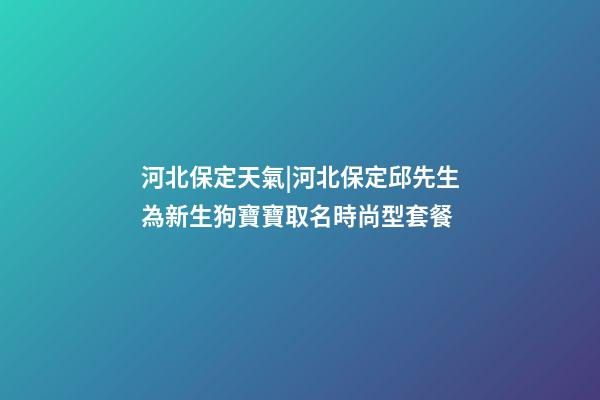河北保定天氣|河北保定邱先生為新生狗寶寶取名時尚型套餐-第1張-公司起名-玄機派